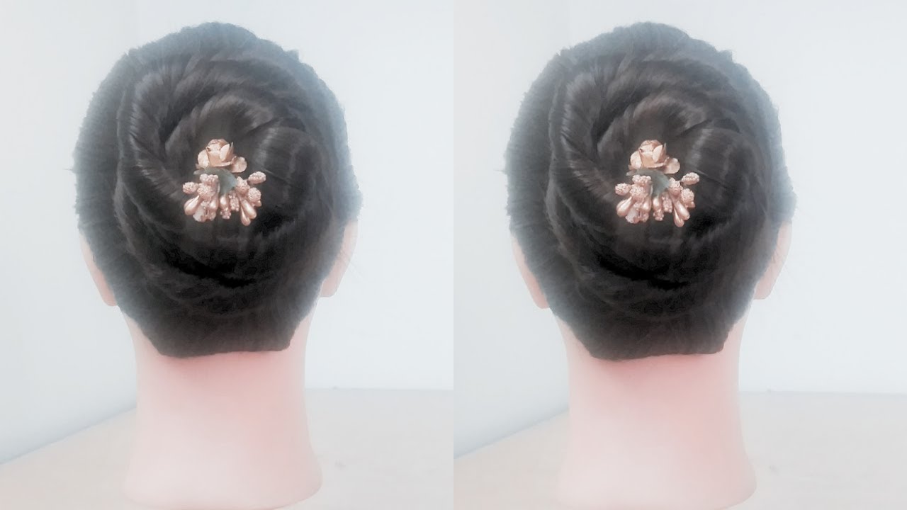 Only pins super easy bun hairstyle for long hair girl//easy bun for very long hair//juda hairstyles