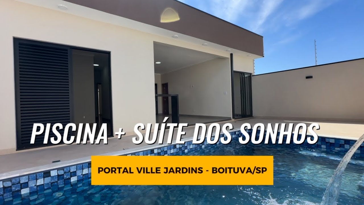 Tour Incrível – Casa Moderna com Piscina LED + Gourmet no Portal Ville Jardim (Boituva/SP)