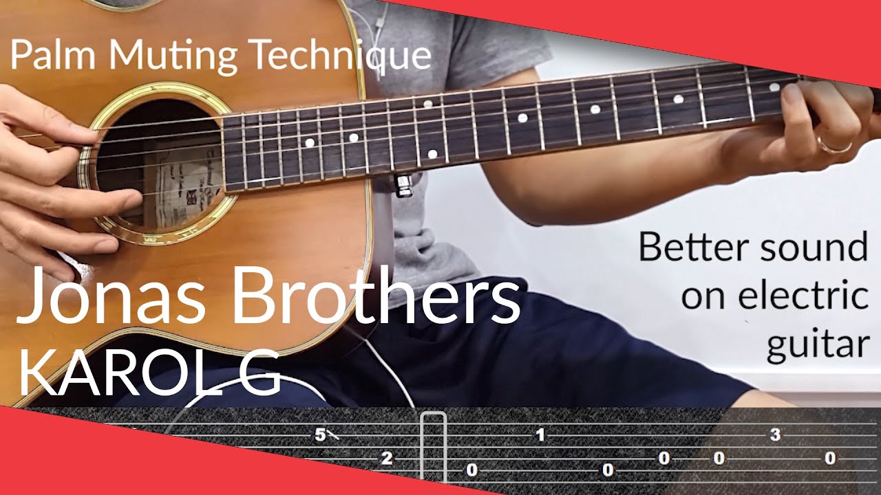 X (Jonas Brothers, KAROL G) Guitar Tutorial // Main Riff