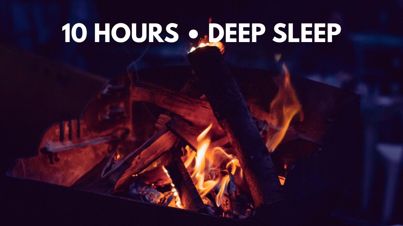 Warm Fireplace with Gentle Rain for Relaxation (Black Screen)