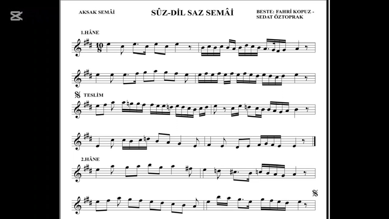 Suzidil Saz Semaisi ( 2 Hane - 1 Teslim)