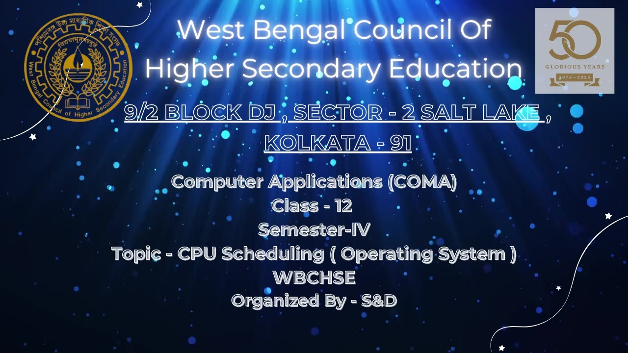 Computer Application Semester IV CPU Scheduling By WBCHSE