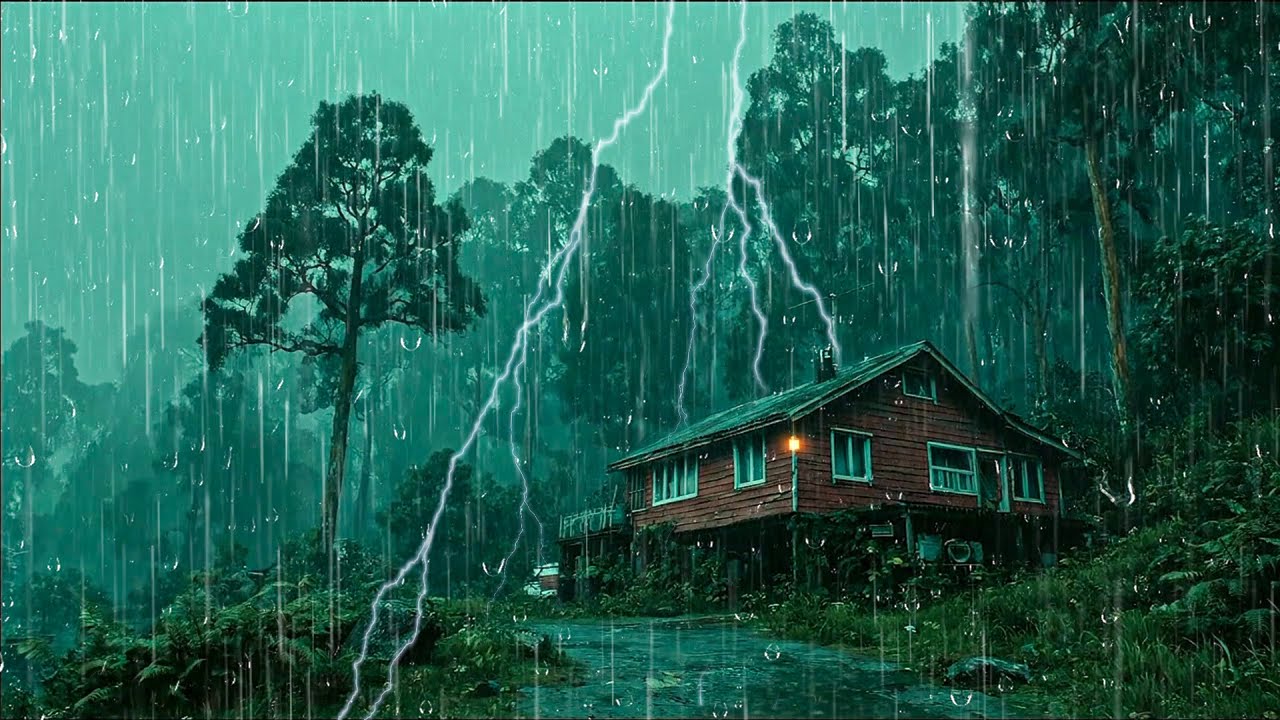 Elimina el Insomnio con Lluvia y Truenos – Sonido de Lluvia para Dormir Toda la Noche