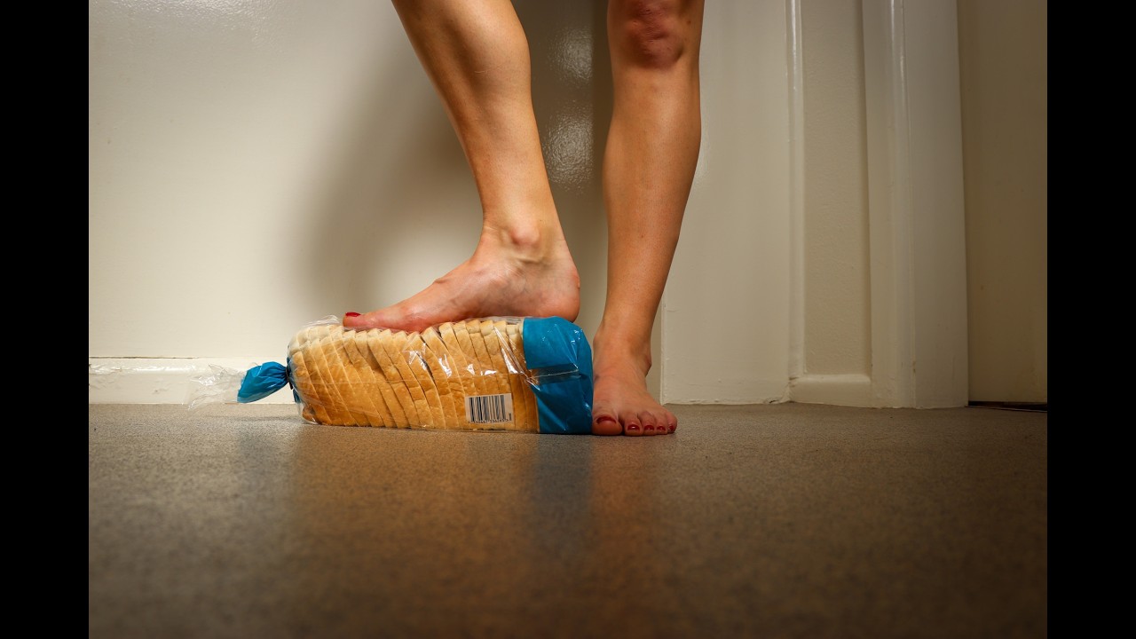 Barefoot Bread Crush ASMR #ASMR #Satisfying #FoodCrush #barefootasmr