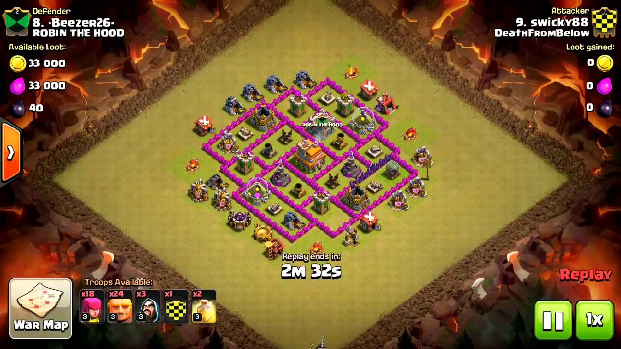 HoGi TH6 vs TH7 Level 6 Hogs New Attack Strategy!
