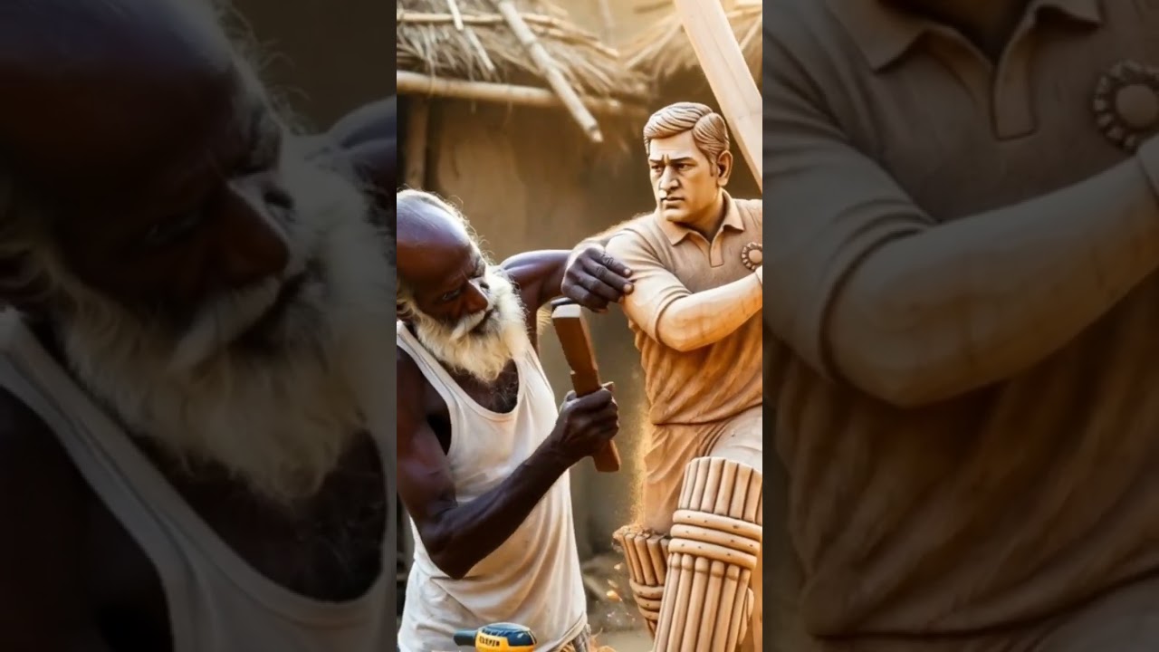 Budhe Kalakar Ne Lakdi Se Bana Di MS Dhoni Ki Murti 😲 | Dhoni Wooden Statue | Emotional Video”
