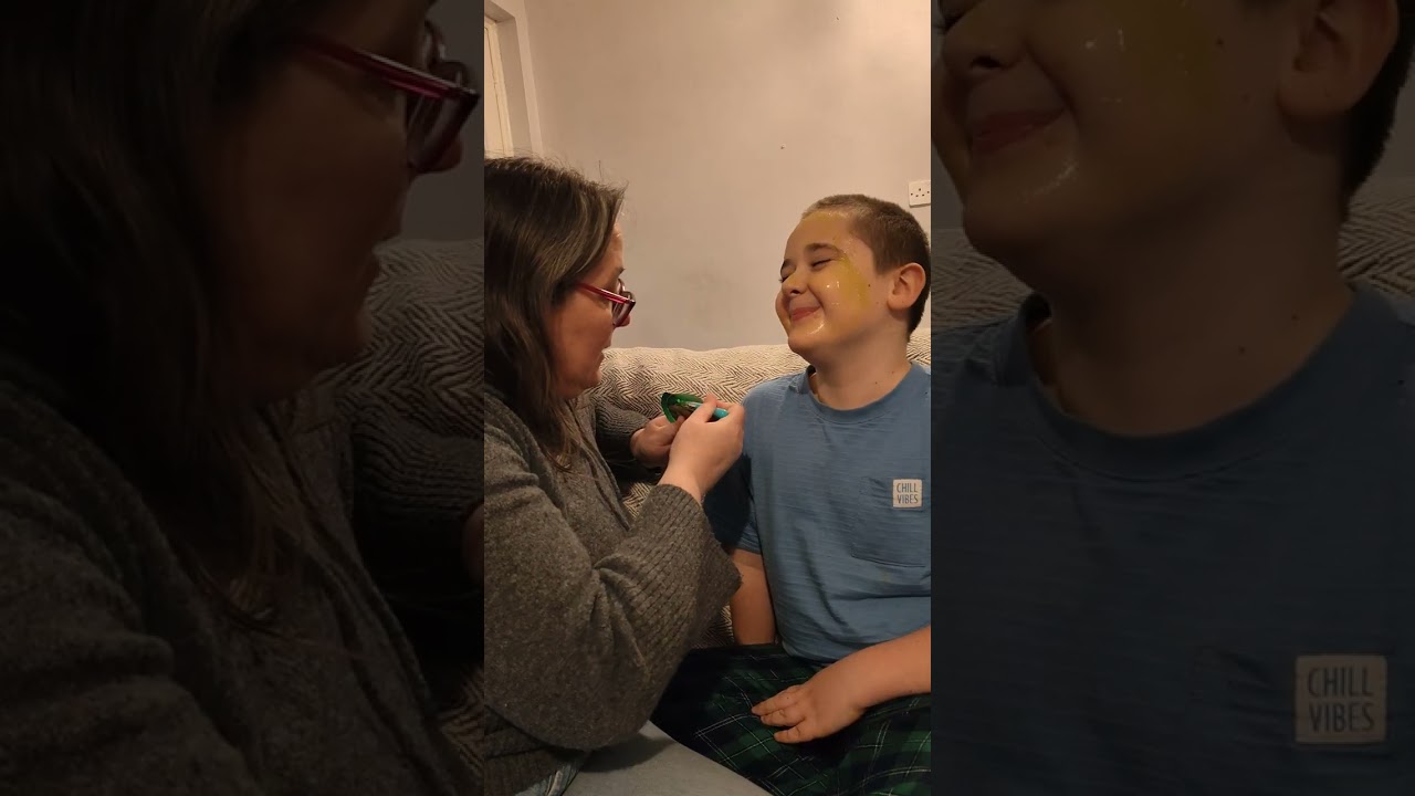 Daniel gets an Apple Face Mask