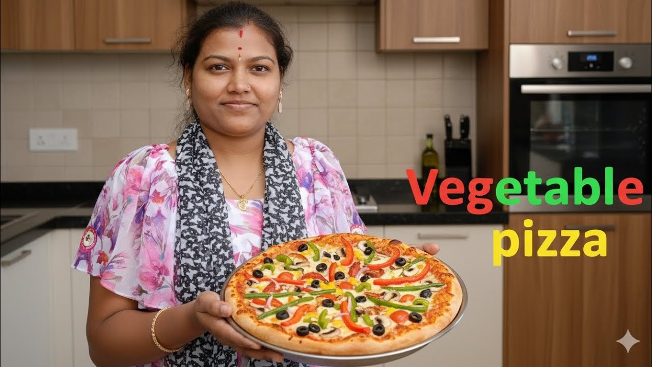 Vegetable pizza #pizza recipe #how to make pizza #pizza at home