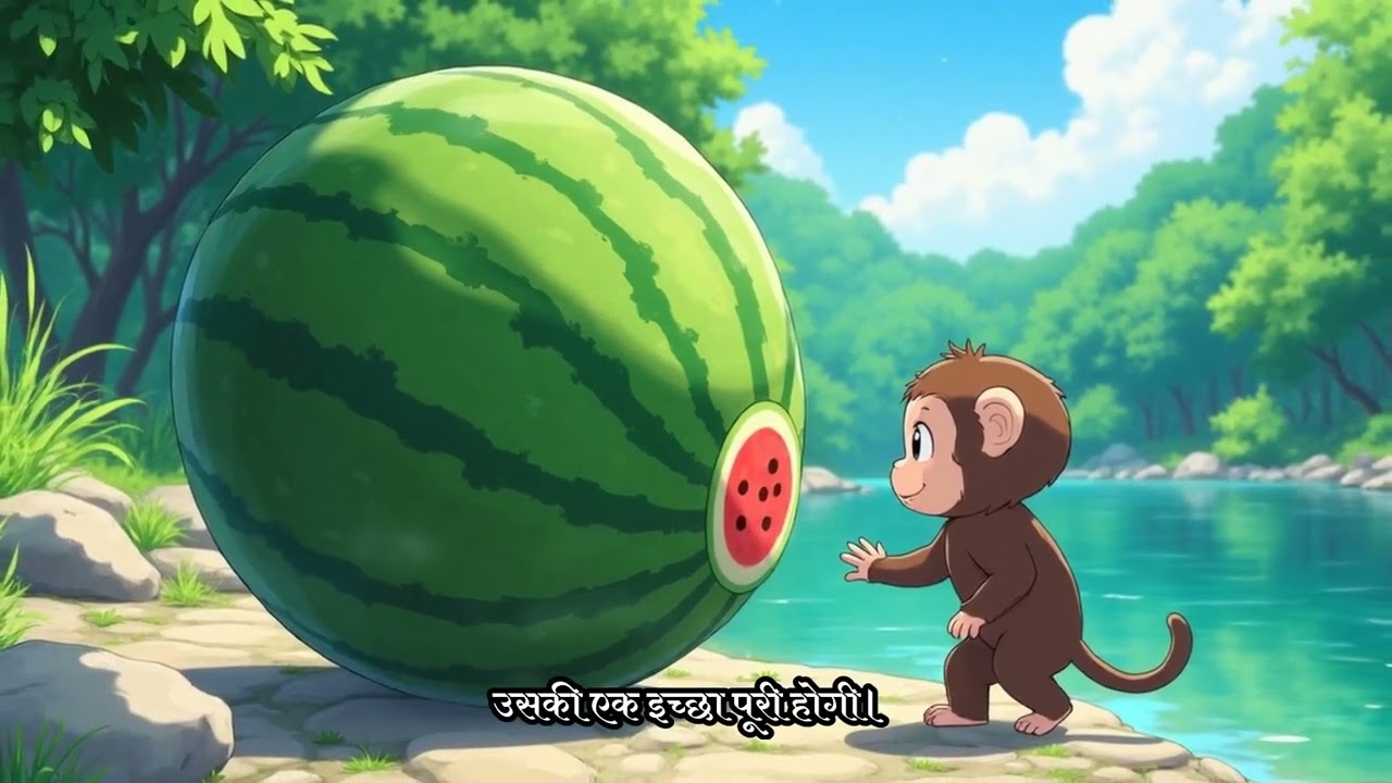चतुर बंदर और खरबूज़ा का जादू. The Clever Monkey and the Magic Melon