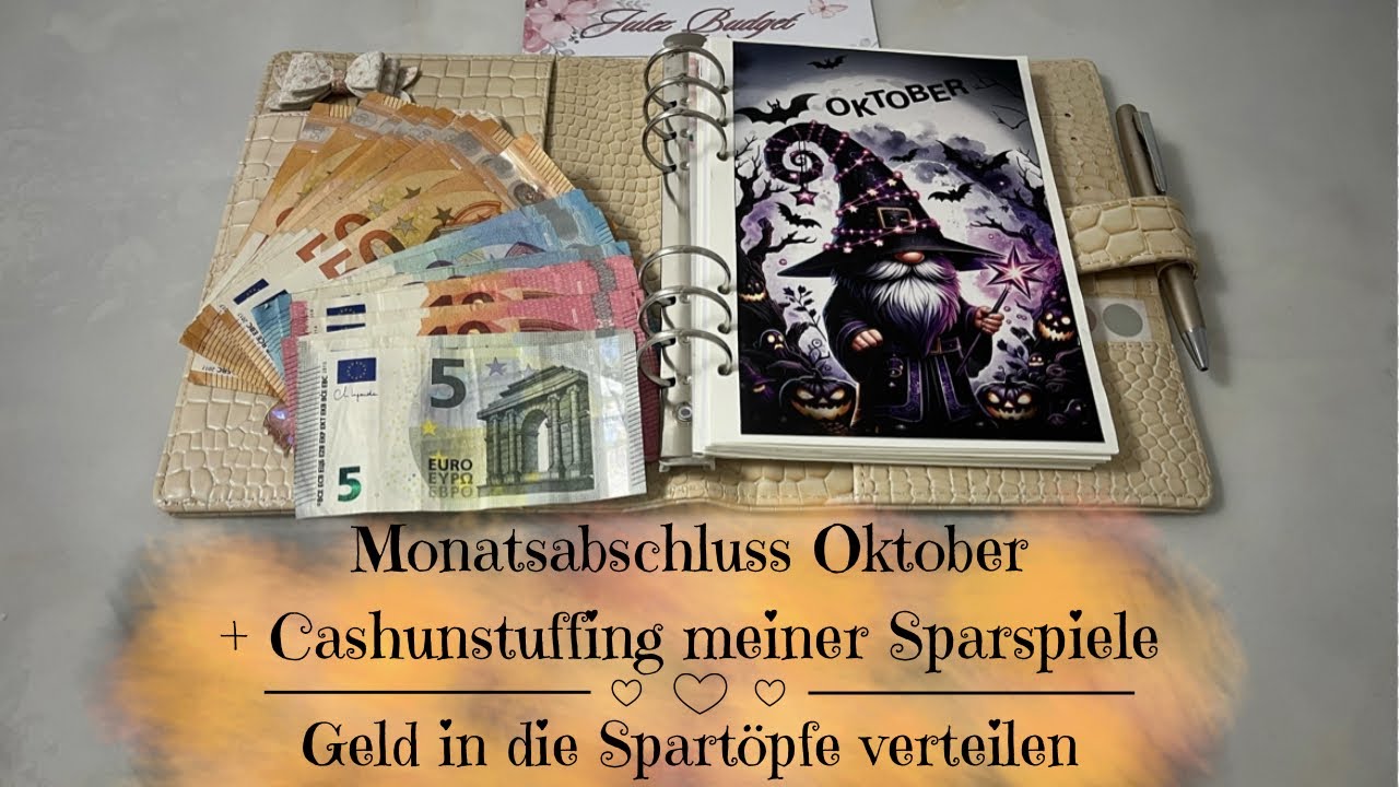🦋Monatsabschluss Oktober | Cashunstuffing meiner Sparspiele | Geld in die Spartöpfe verteilen🦋