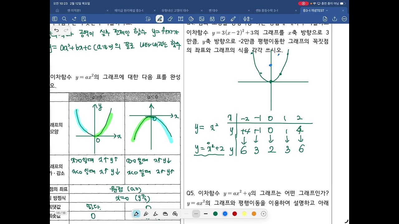 [중3-1] 개념강의 6. 이차함수와 그 그래프(1)