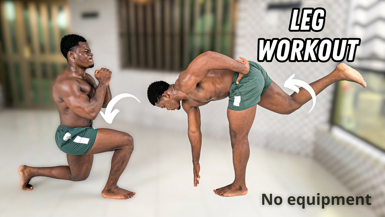 6 EXERCISES TO BUILD YOUR FULL LEG MUSCLES AT HOME - No Equipment (Free workout program)
