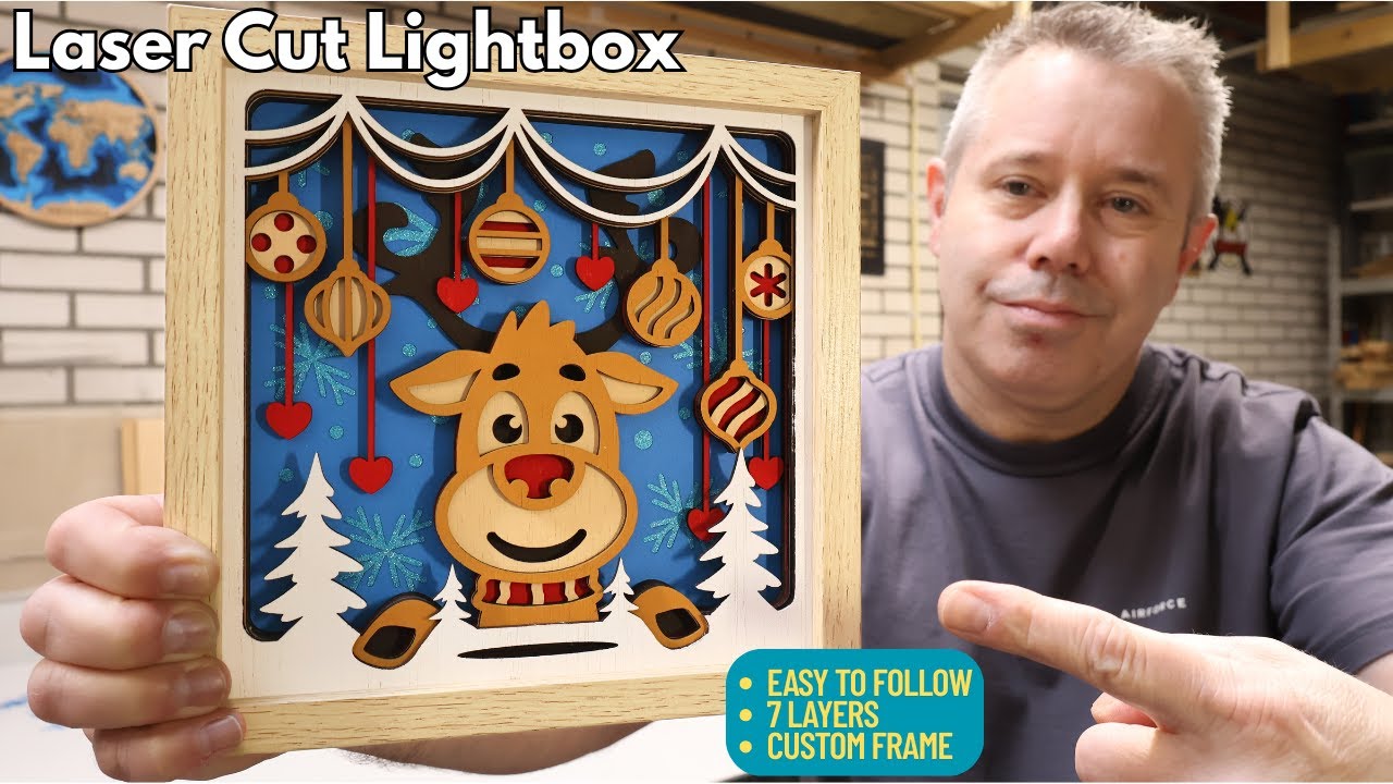 Laser Cut 7 Layer 3D Lightbox With Custom Frame Design