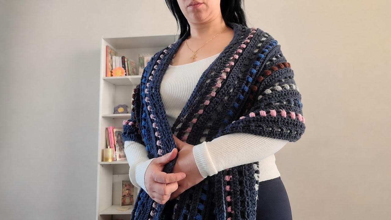 Shawl  crochet  beauty very easy  for beginners شال كروشيه جميل وسهل للمبتدئين 