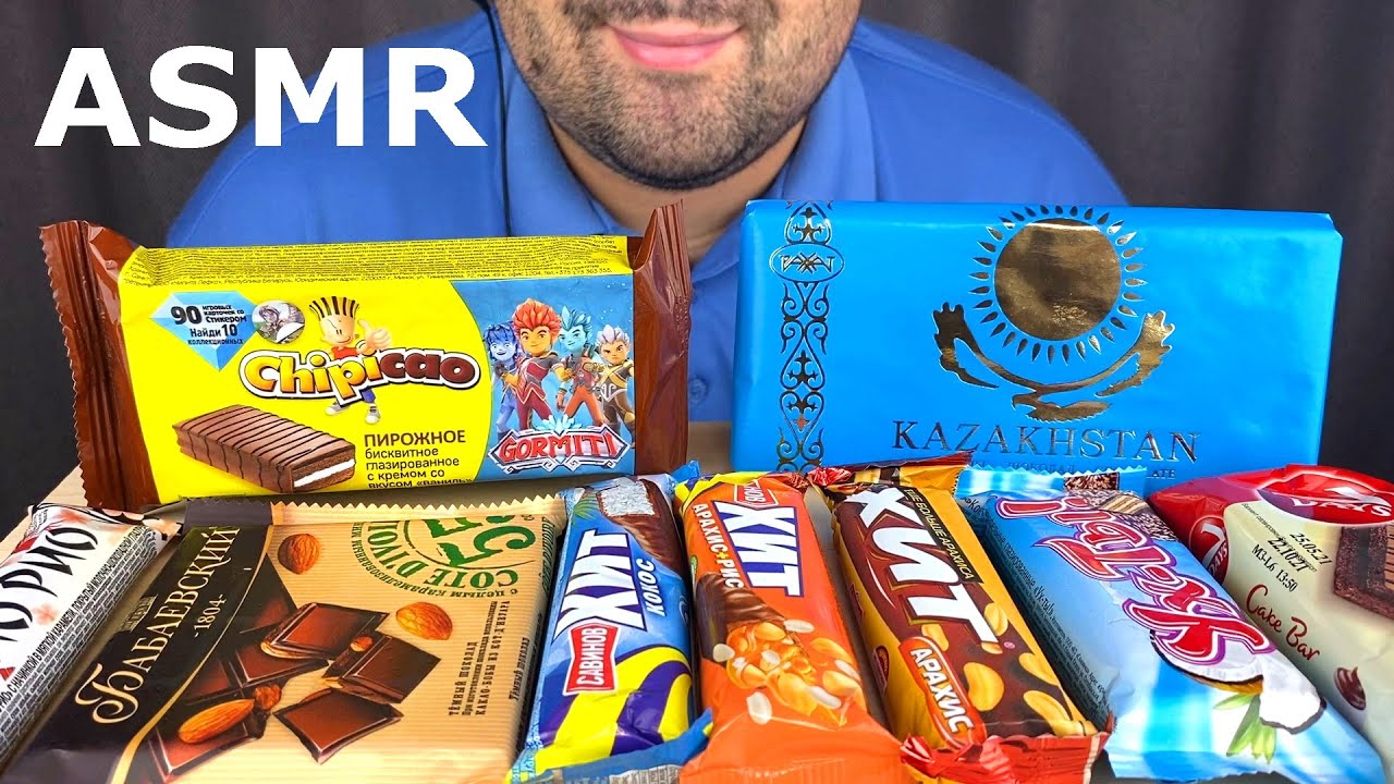 ASMR:Eating Chocolate Chocolate Party (Candy Bars & Cake Mukbang) Eating Sounds