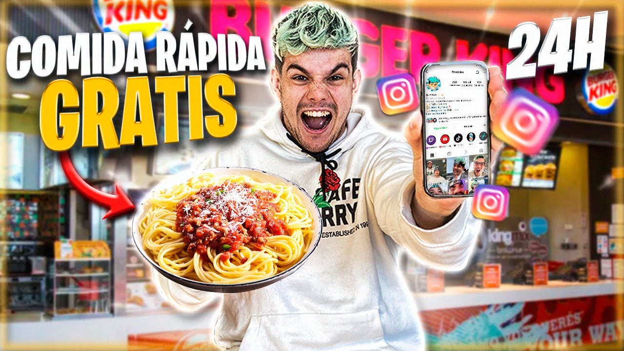 24 HORAS COMIENDO GRATIS POR SER INFLUENCER!! 🤑🍔 **Solo por SUBIR una HISTORIA a INSTAGRAM** 🤳