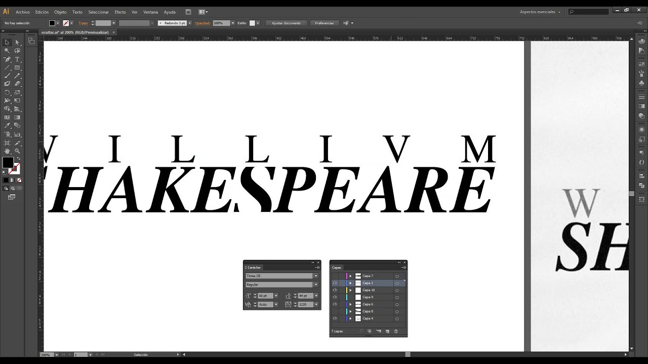 Operación tipográfica - Ocultar