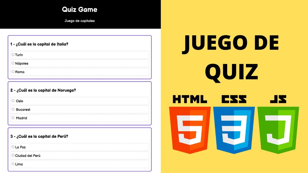 Juego Quiz Básico - HTML -CSS - JAVASCRIPT