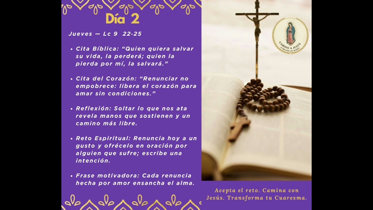 RETO DE CUARESMA CAMINA CON JESUS DIA 2