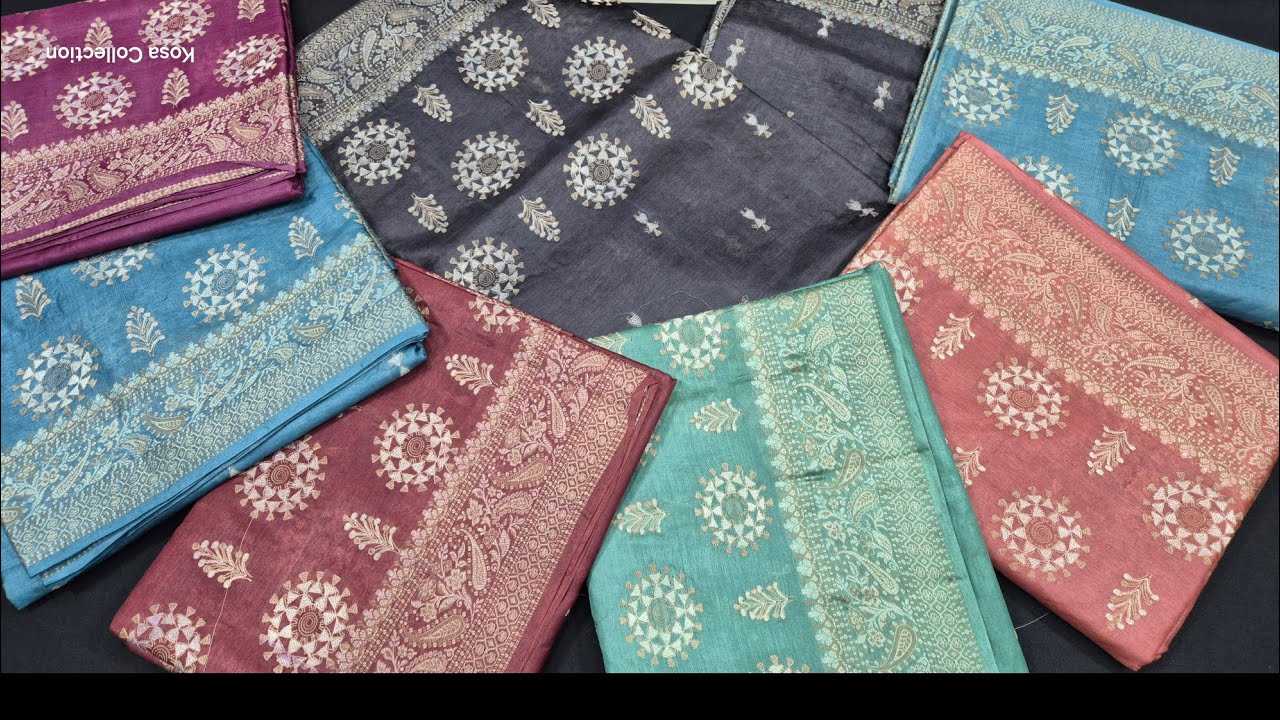 Chhattisgarh kosa silk | Kosa Silk Saree with Bastar Embroidery Work | Tussar silk saree