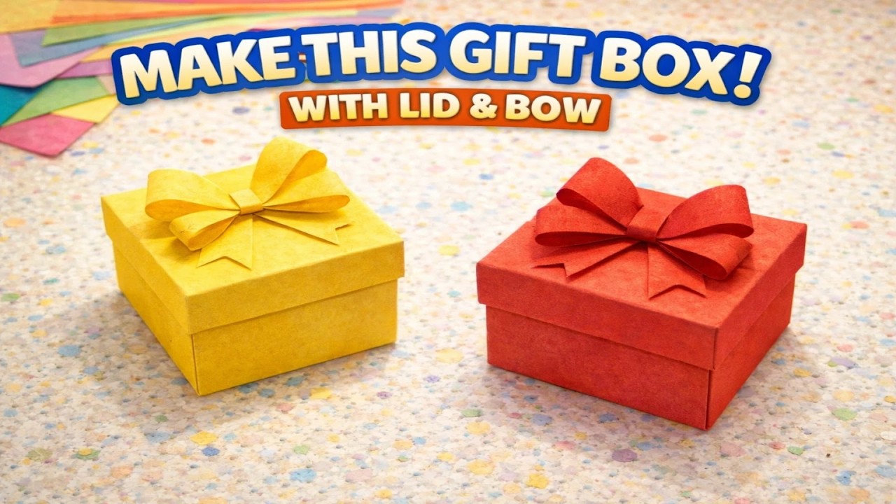 How to Make a Beautiful Origami Gift Box with Bow (Step-by-Step)
