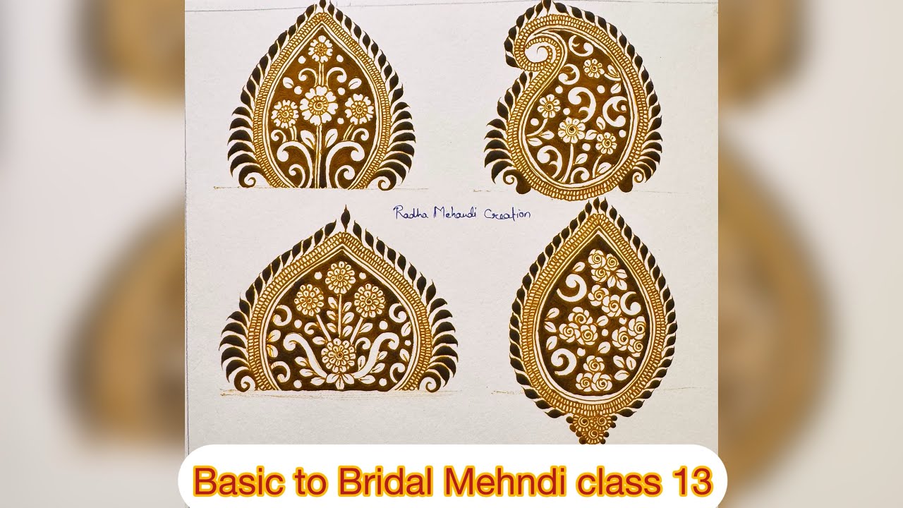 Basic to Bridal Mehndi Class :13//Mehndi for Beginner//Startup Mehndi design 