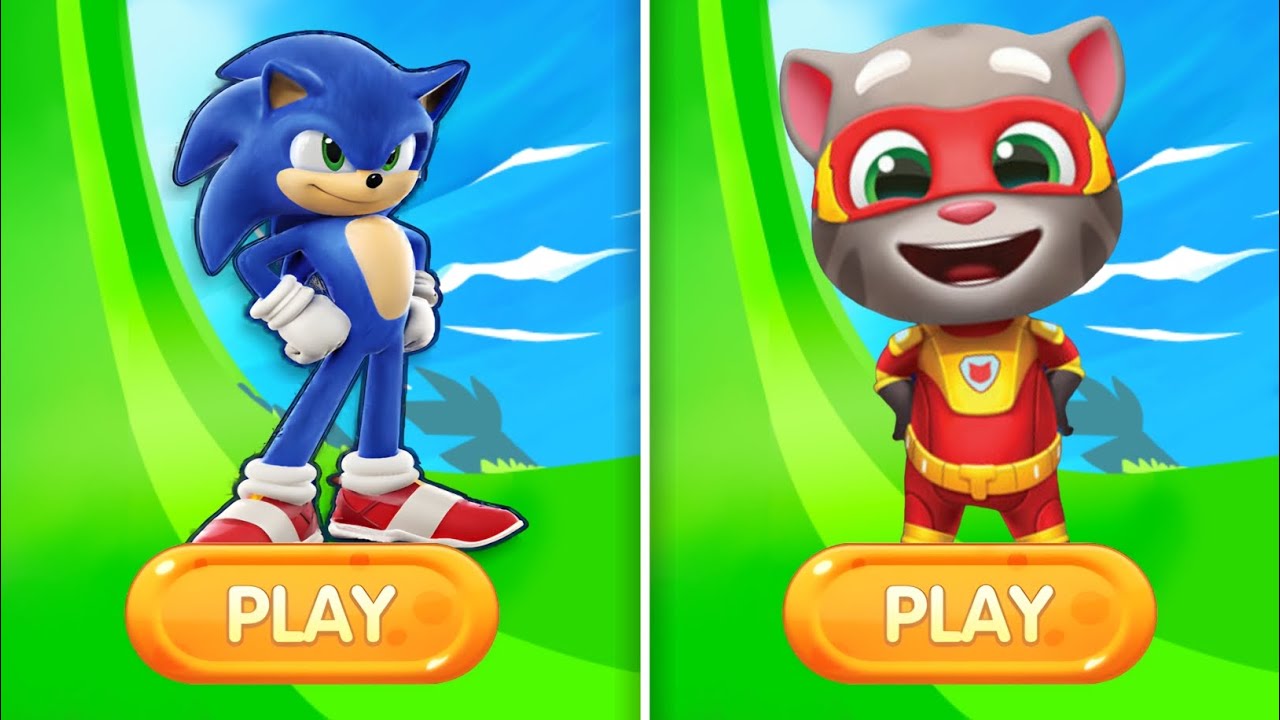 Sonic Dash Vs Talking Tom Hero Dash - Movie Sonic Vs All Boss Zazz Egman-All characters unlocked 