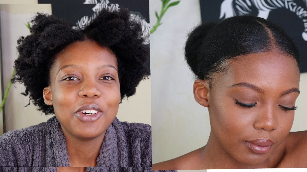 Natural 4c hair : sleek pony