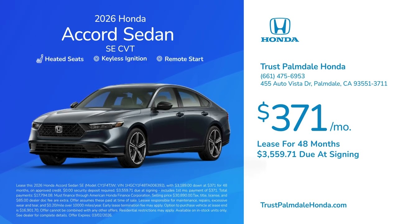 Honda Accord 02/03/2026 6877418