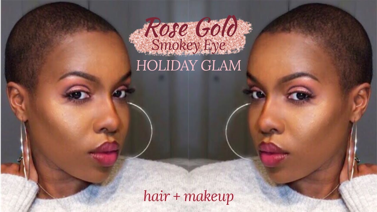 How To: Line Up Short Natural Hair + Rose Gold Smokey Eye | Nia Hope
