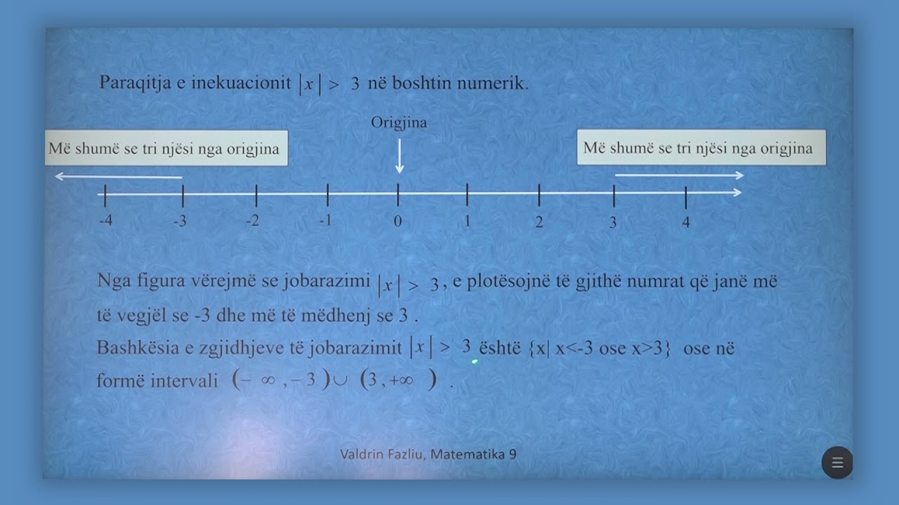 9 02 073 - Java 19 - Matematikë - Inekuacionet me vlerë absolute  Forma x a