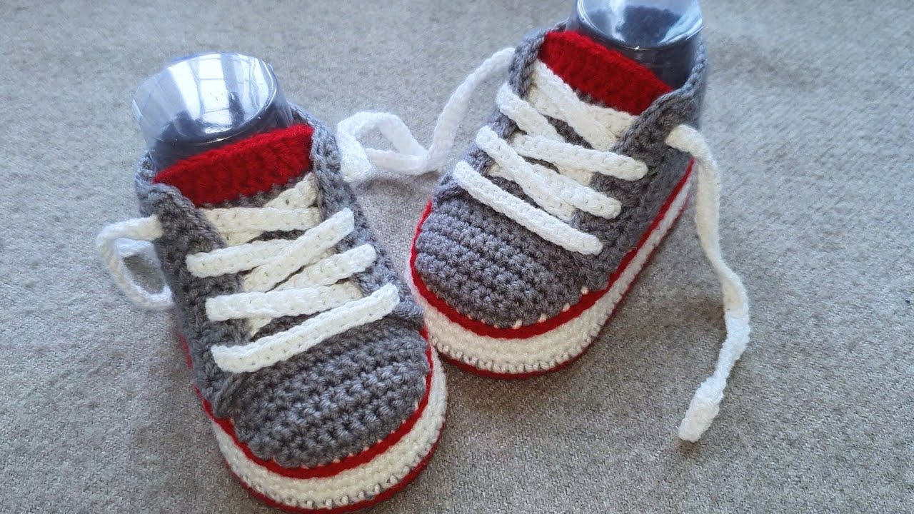 Пинетки кеды крючком / 10 см