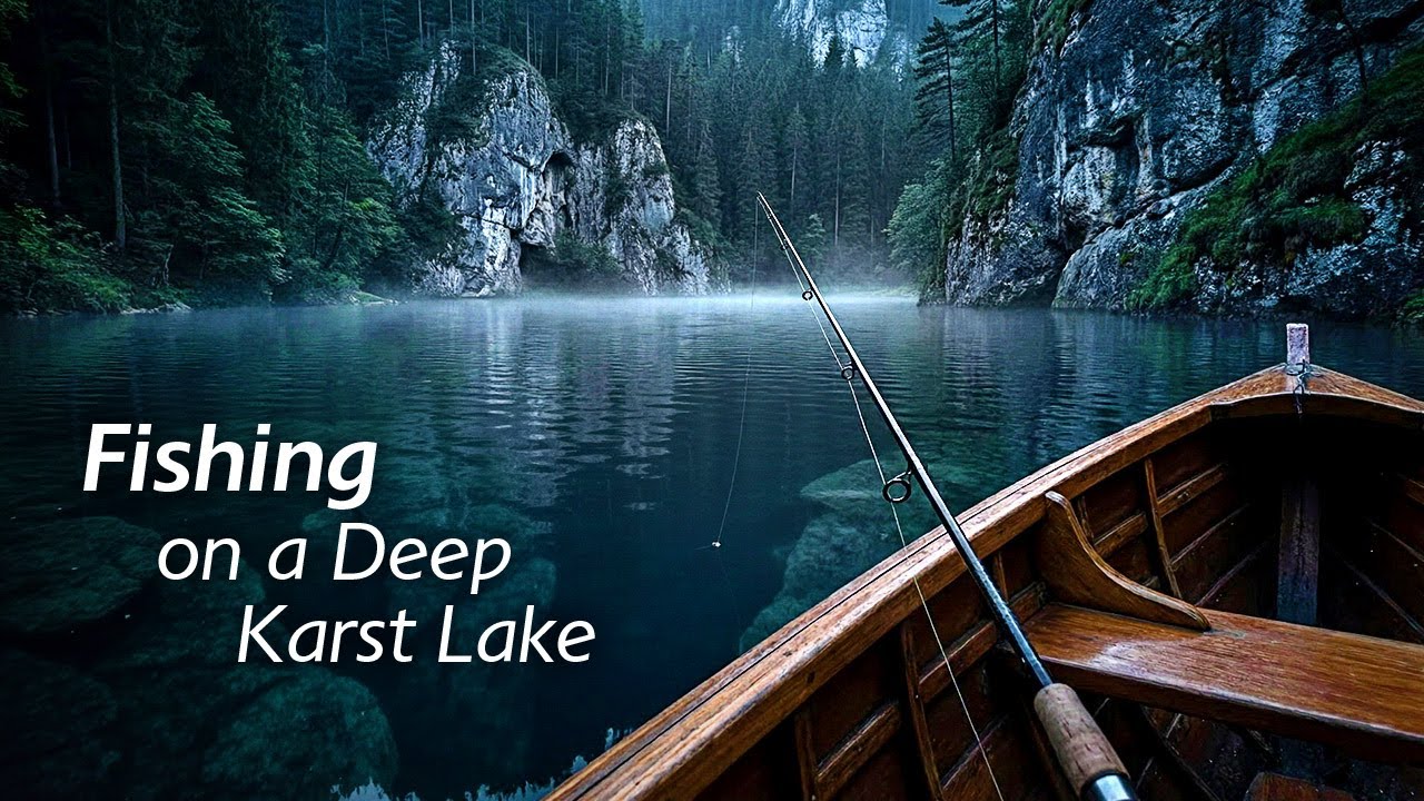 Fishing on a Hidden Deep Karst Lake | 1 Hour of Nature Sounds