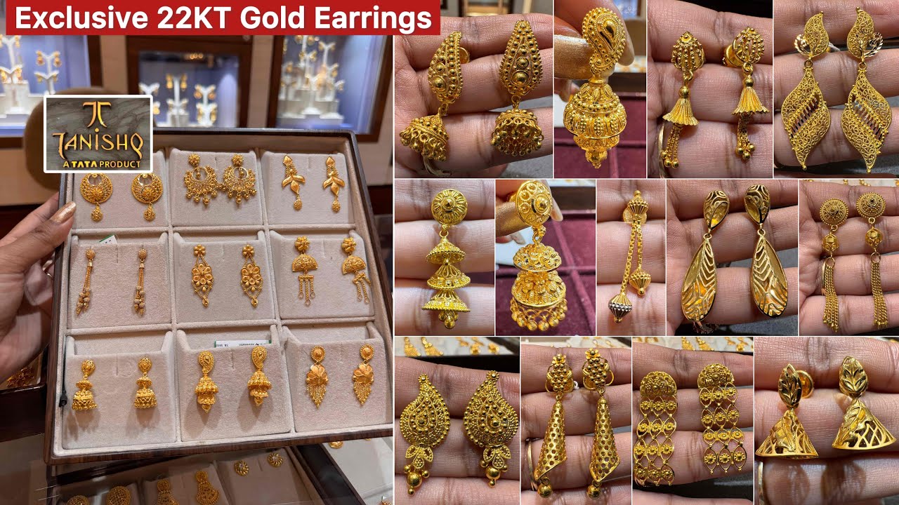 Exclusive 22KT Gold earrings with &ldquo;huge&rdquo; Varieties from Tanishq ✨ for weddings & occasions 😲
