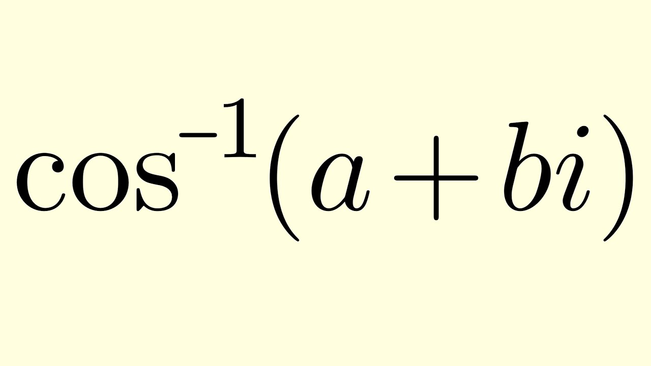 Inverse Cosine of Complex Numbers