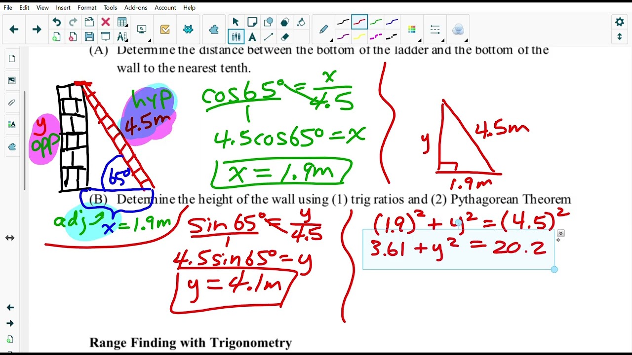 Trigonometry Lesson 3b Finding Side Length - Applications