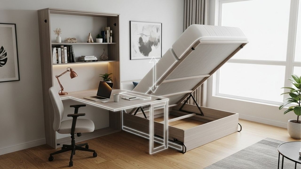 Retractable Furniture Home Designs: Transforming One Tiny Room Into Four Budget Spaces