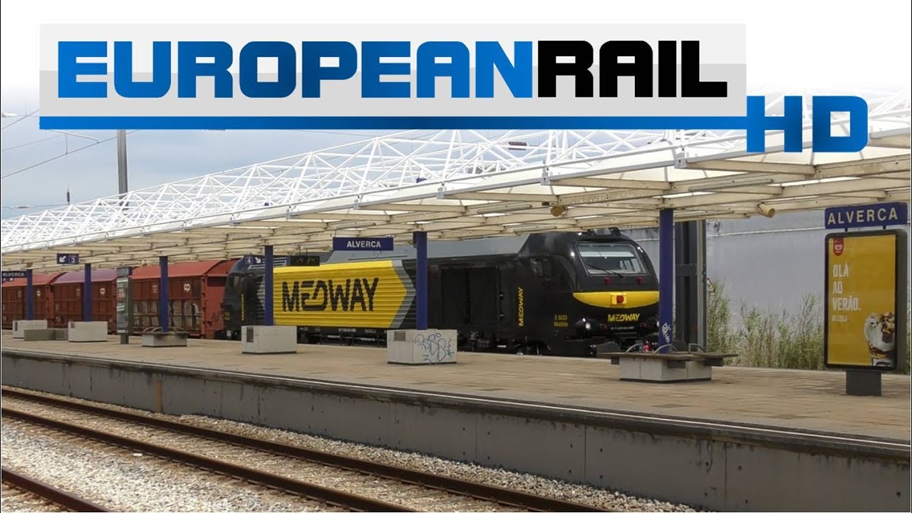 Euro 4000 MEDWAY 335 loco 335033 Matilde + Comboio Formac passes Alverca