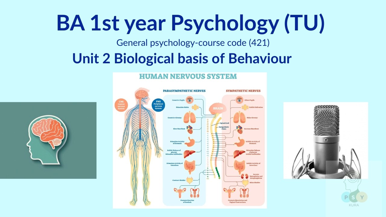 Unit 2- Biological basis of behaviour, Course code-421(TU), General psychology BA 1st year
