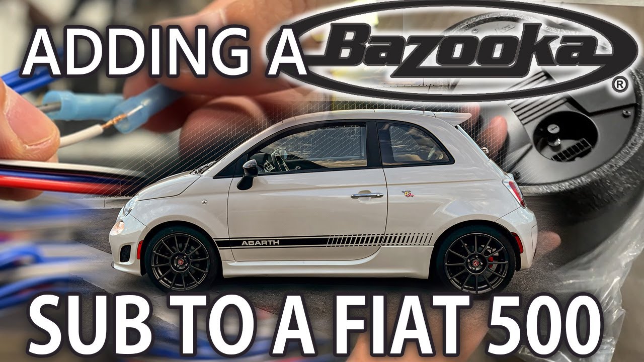 Установка сабвуфера Fiat 500 Abarth - Bazooka Tube!