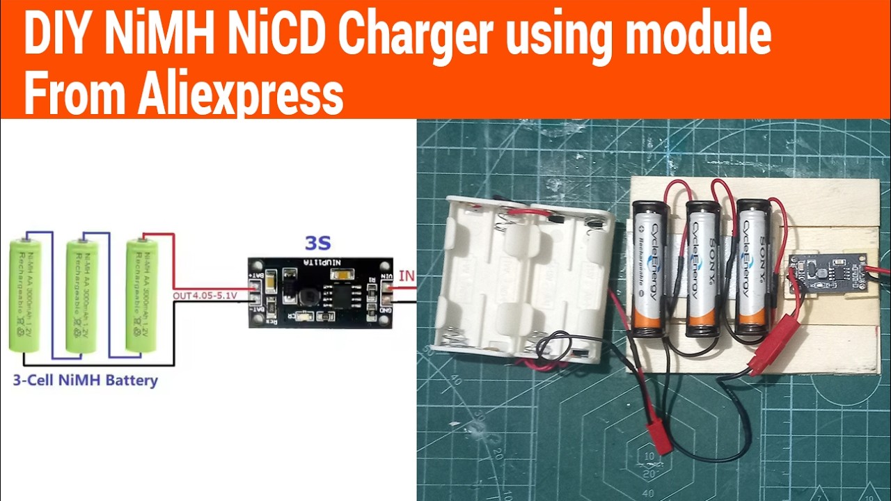 DIY NiCH NiCD Charger for AA and AAA battery using NiCH NiCD Charging module from Aliexpress