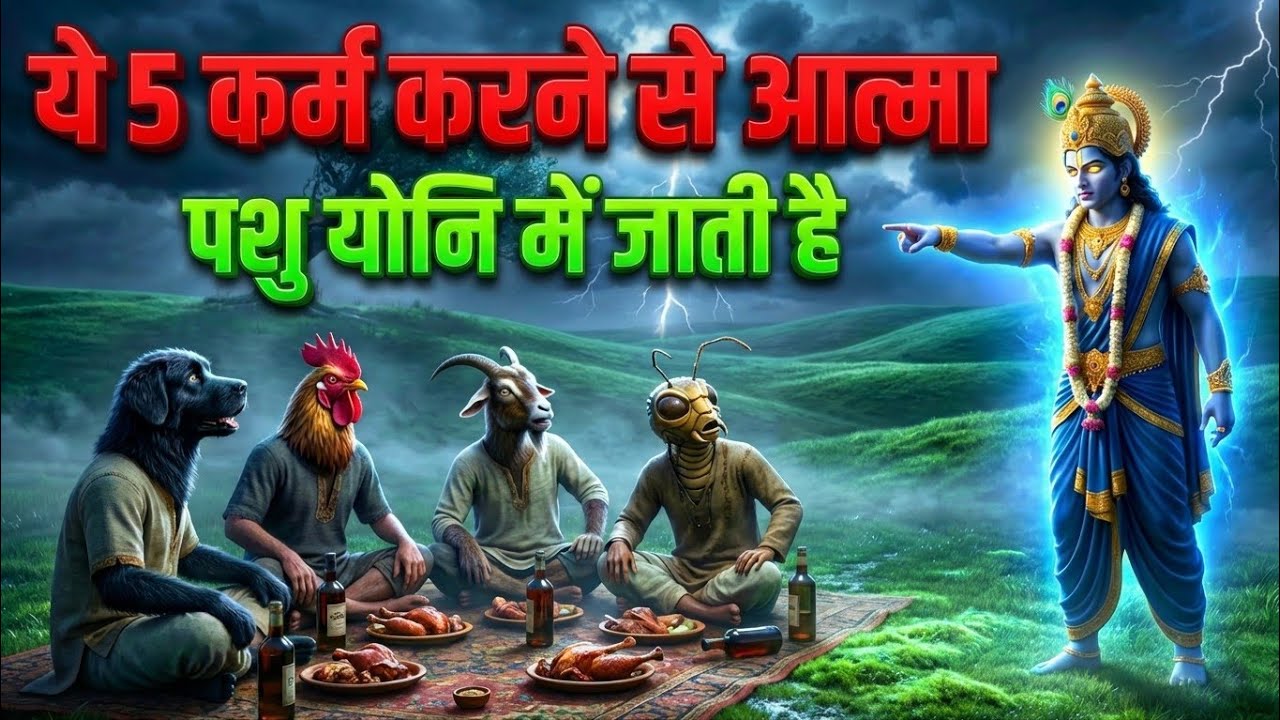 ये 5 कर्म आत्मा को पशु योनि में ले जाते हैं | श्रीकृष्ण द्वारा प्रकट गुप्त ज्ञान | Krishn Marg ||