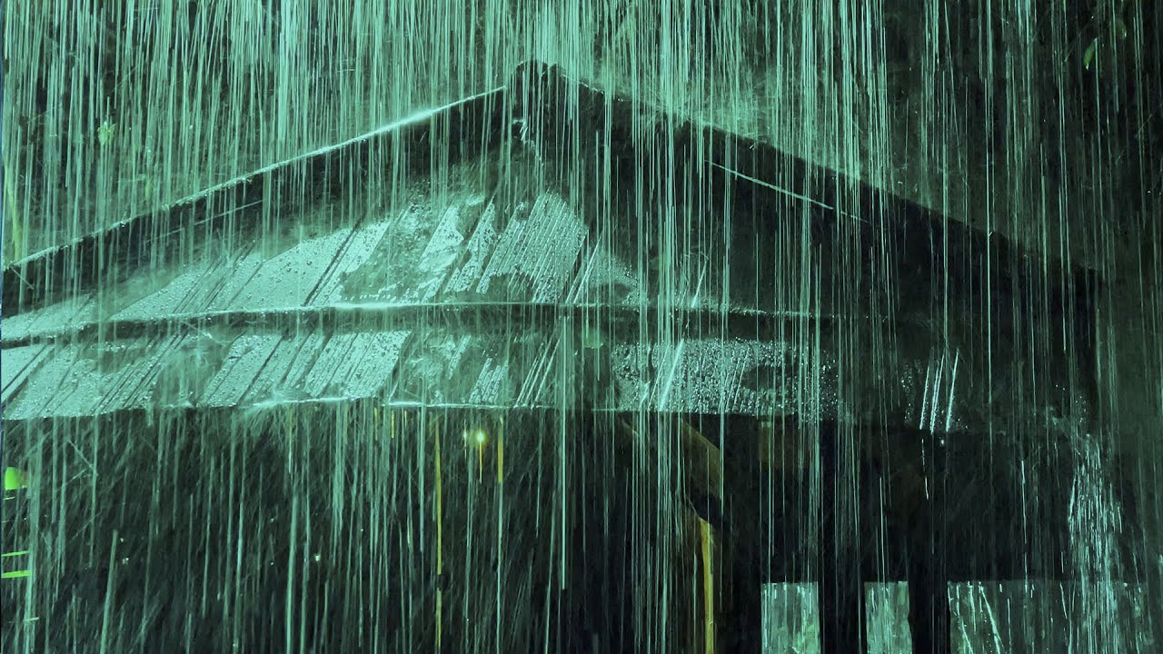 Fall Asleep Soundly & Easily with Dense Heavy Rain On The Roof & Massive Thunder Sounds At Night