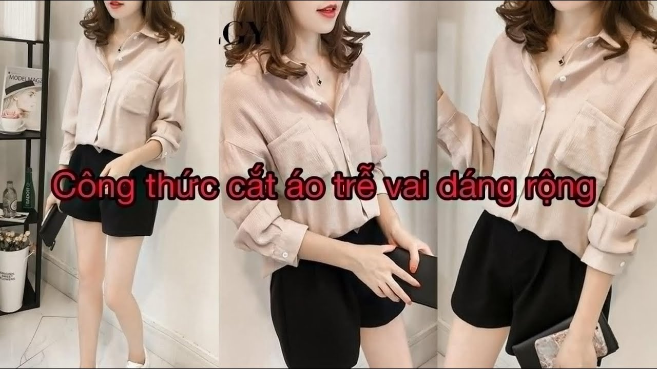 Dạy cắt may: Công thức cắt áo sơ mi vai trễ dáng rộng | Sách dạy cắt may đồ nam nữ