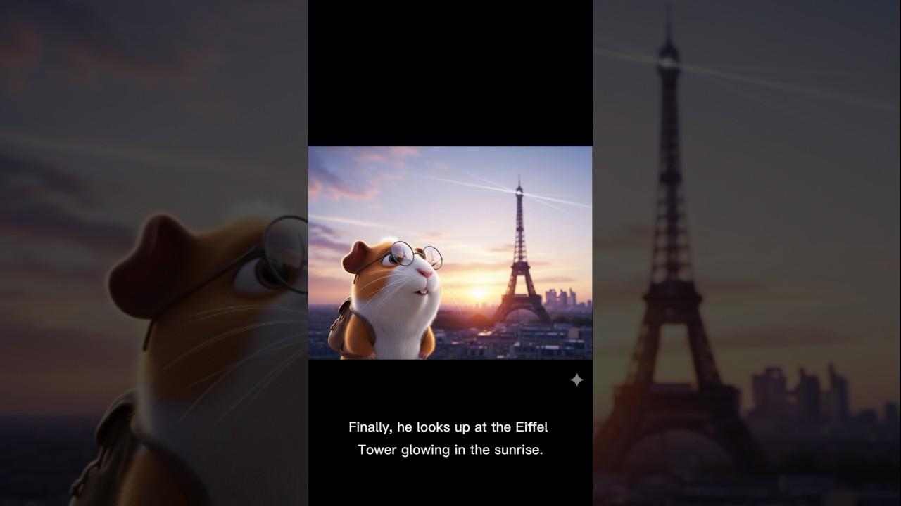 🐹✨ Tiny Traveler in Paris | Cute Guinea Pig Adventure 3D Animation 🌍🗼