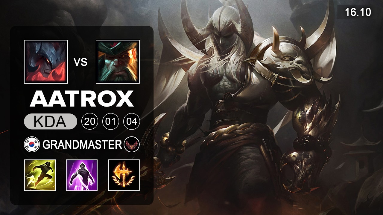 Aatrox vs GangPlank TOp - KR Grandmaster - Patch 16.10 Season 16