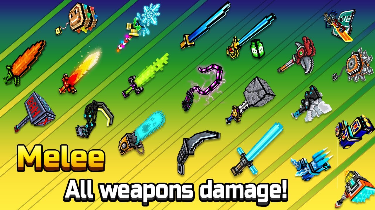 Pixel Gun 3D - ALL Melee Weapons Shots Damage Test + Reloading Speed