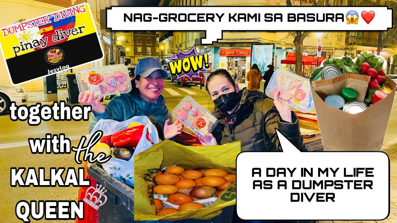 DUMPSTER DIVING IN SPAIN 🇪🇸 with @jezvlog our KALKAL QUEEN❗️+ UNANG SABAK SA PAGKALKAL NG BASURA❗️