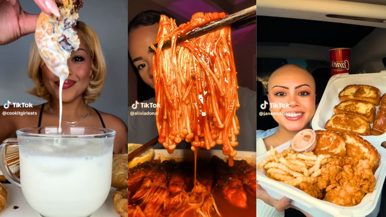 *JUMBO* FAST FOOD MUKBANGS TIKTOK | RAISING CANES, CRUMBL COOKIES & MORE | Tiktok Compilations