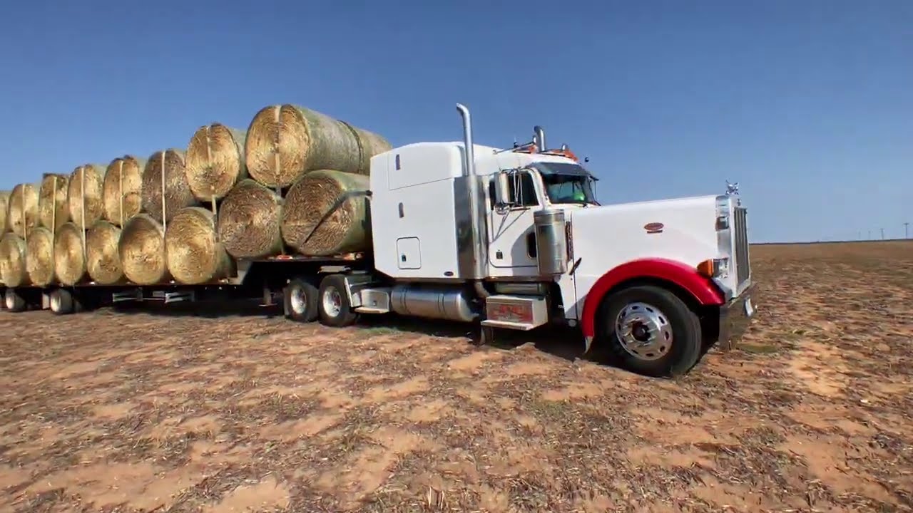 Hauling Round Bale Hay, Stepdeck Hay Haul, Abandoned School, 806 Driver trucker Vlog...